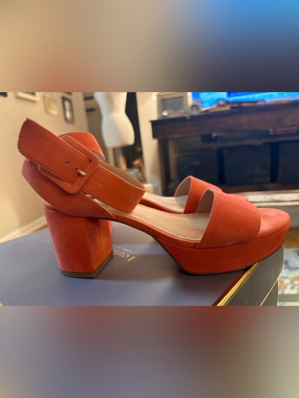 Louise et Cie Panama Pink Suede Platform High Heel, Women’s Size 7